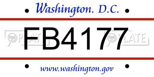 FB4177 District Of Columbia License Plate
