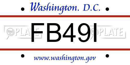 FB49I District Of Columbia License Plate