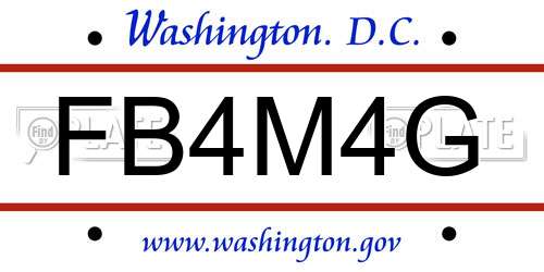 FB4M4G District Of Columbia License Plate
