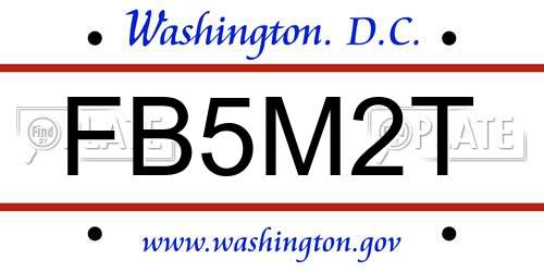 FB5M2T District Of Columbia License Plate