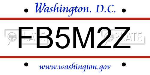 FB5M2Z District Of Columbia License Plate