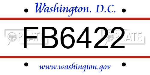 FB6422 District Of Columbia License Plate