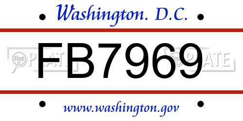 FB7969 District Of Columbia License Plate