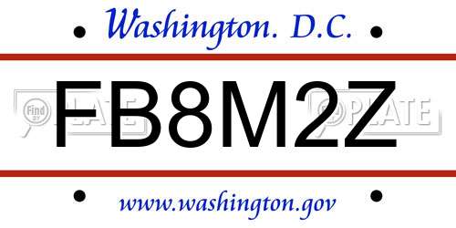 FB8M2Z District Of Columbia License Plate