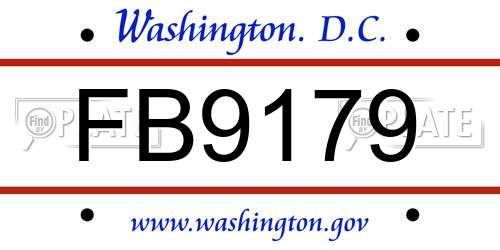 FB9179 District Of Columbia License Plate