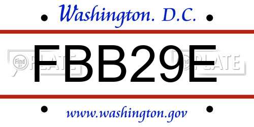 FBB29E District Of Columbia License Plate