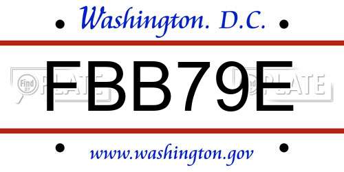 FBB79E District Of Columbia License Plate