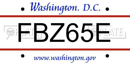 FBZ65E District Of Columbia License Plate