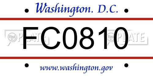 FC0810 District Of Columbia License Plate