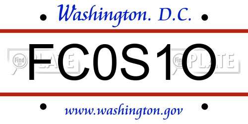 FC0S1O District Of Columbia License Plate