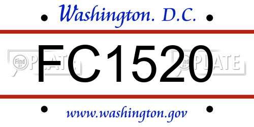 FC1520 District Of Columbia License Plate