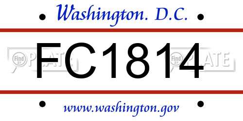 FC1814 District Of Columbia License Plate