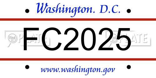 FC2025 District Of Columbia License Plate