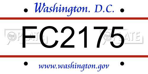 FC2175 District Of Columbia License Plate