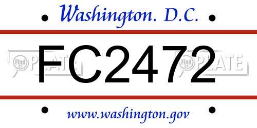 FC2472 District Of Columbia License Plate