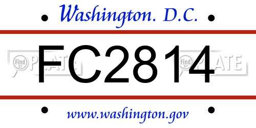 FC2814 District Of Columbia License Plate