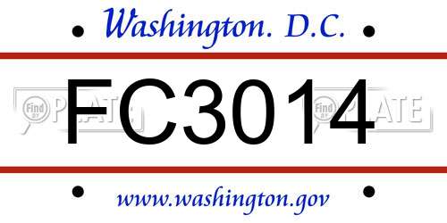FC3014 District Of Columbia License Plate