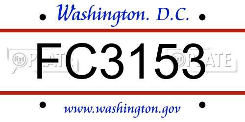 FC3153 District Of Columbia License Plate