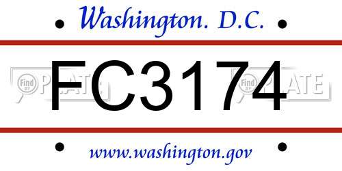 FC3174 District Of Columbia License Plate