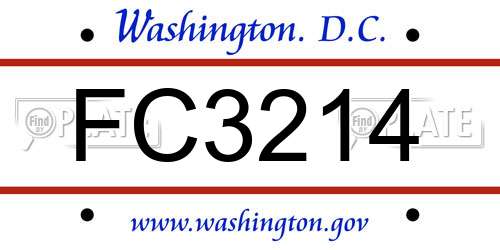 FC3214 District Of Columbia License Plate