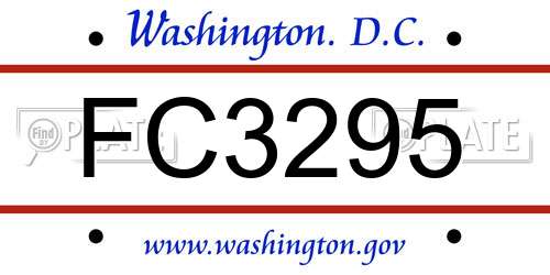 FC3295 District Of Columbia License Plate