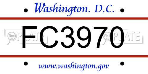 FC3970 District Of Columbia License Plate