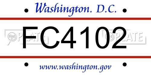 FC4102 District Of Columbia License Plate