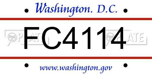 FC4114 District Of Columbia License Plate