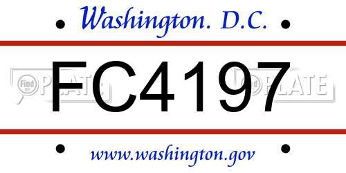 FC4197 District Of Columbia License Plate
