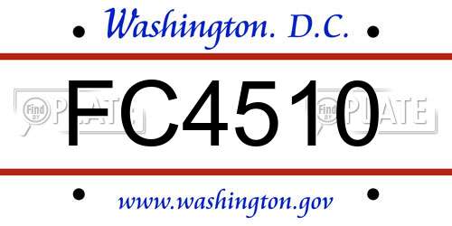 FC4510 District Of Columbia License Plate