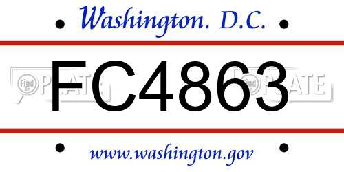 FC4863 District Of Columbia License Plate