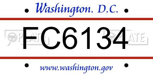 FC6134 District Of Columbia License Plate