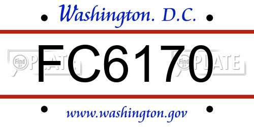 FC6170 District Of Columbia License Plate