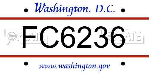 FC6236 District Of Columbia License Plate