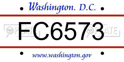 FC6573 District Of Columbia License Plate