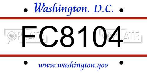 FC8104 District Of Columbia License Plate