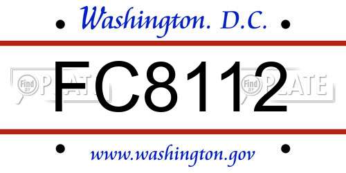FC8112 District Of Columbia License Plate