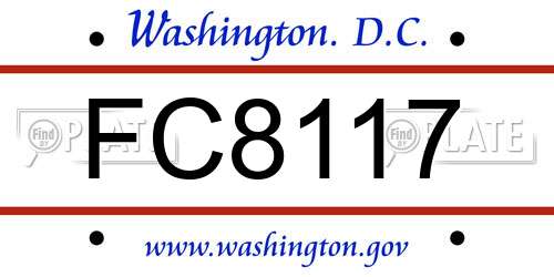 FC8117 District Of Columbia License Plate
