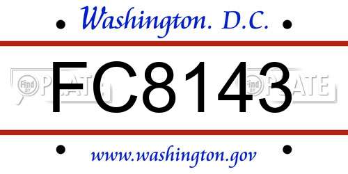 FC8143 District Of Columbia License Plate