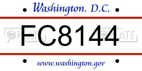 FC8144 District Of Columbia License Plate