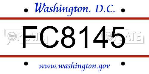 FC8145 District Of Columbia License Plate