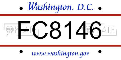FC8146 District Of Columbia License Plate