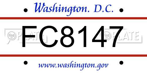 FC8147 District Of Columbia License Plate