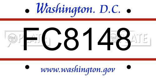 FC8148 District Of Columbia License Plate
