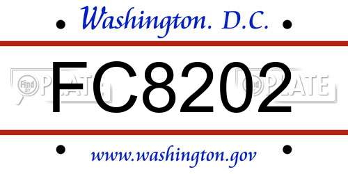 FC8202 District Of Columbia License Plate