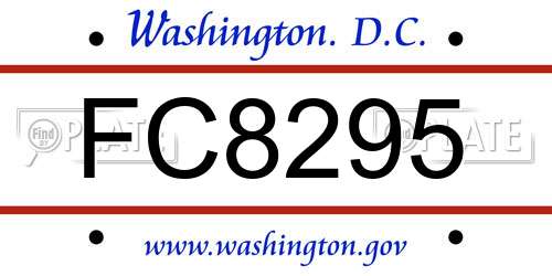 FC8295 District Of Columbia License Plate