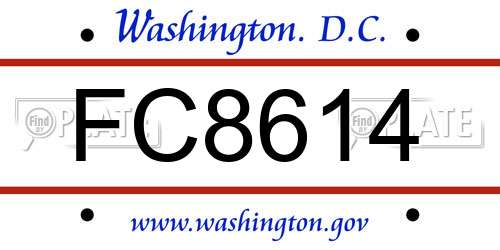 FC8614 District Of Columbia License Plate