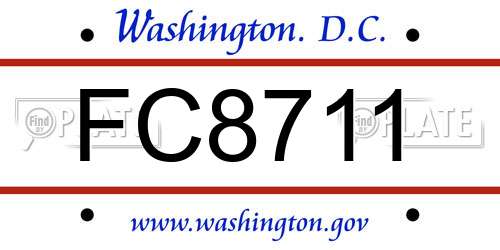 FC8711 District Of Columbia License Plate