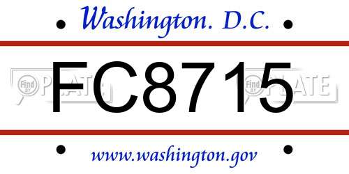 FC8715 District Of Columbia License Plate
