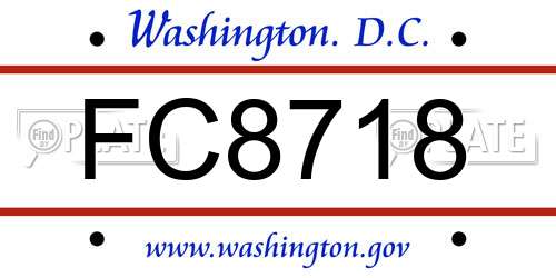 FC8718 District Of Columbia License Plate
